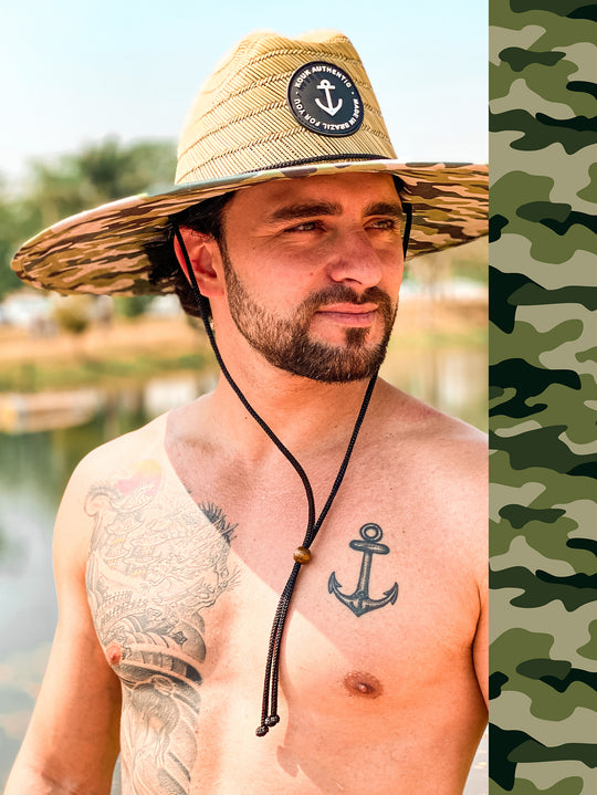 Chapéu de Palha Premium Camuflado