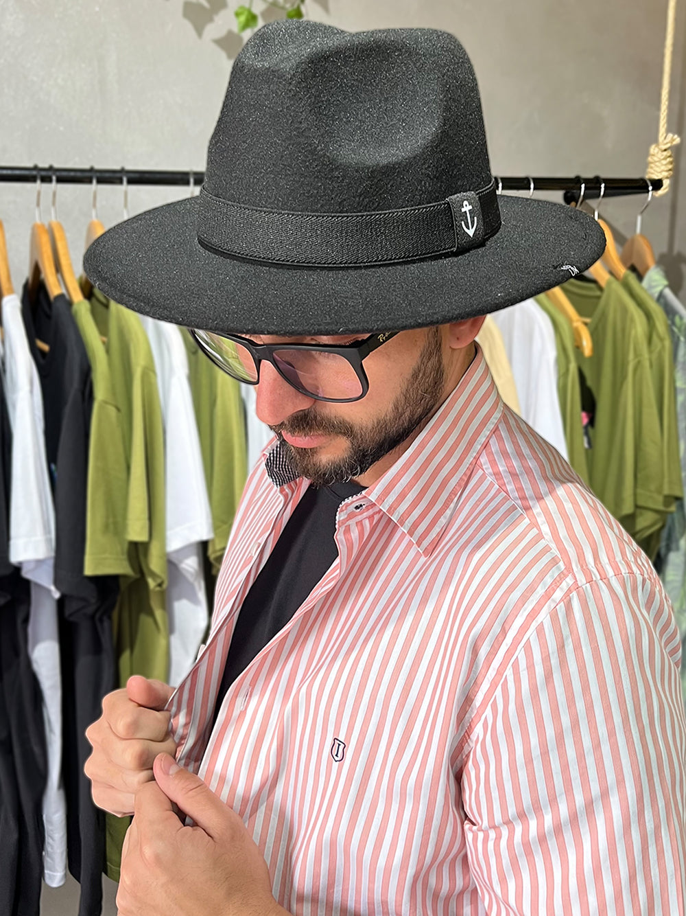 Chapéu Fedora Panamá Preto