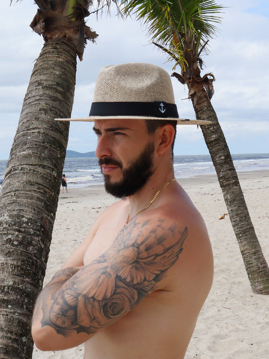 Chapéu de Juta Elástico Preto Faixa Alta Qualidade Kouk Authentic