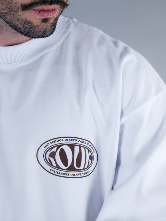 Camiseta Oversized Old School Branco