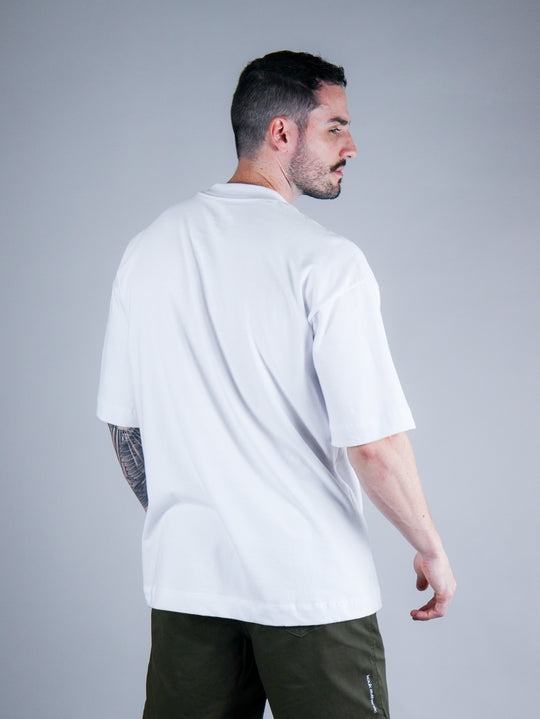 Camiseta Oversized Old School Branco