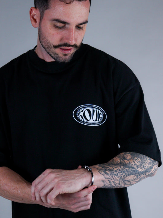 Camiseta Oversized Old School Preto