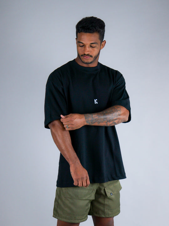 Camiseta Oversized Kouk Nature Preto