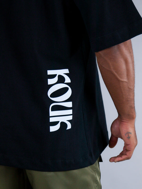 Camiseta Oversized Kouk Nature Preto