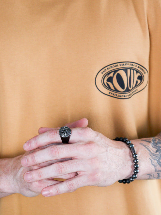 Camiseta Oversized Old School Caqui