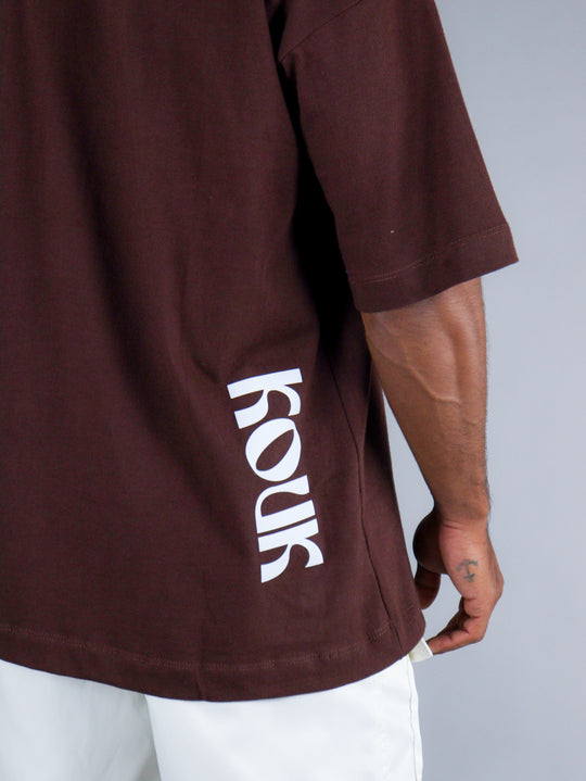 Camiseta Oversized Kouk Nature Marrom