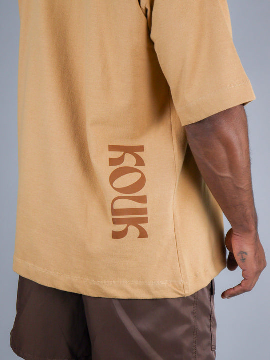 Camiseta Oversized Kouk Nature Caqui