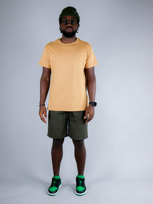 Camiseta Oversized Fit Basic Caqui