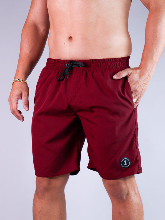Shorts Praia Tactel com Elastano Kouk Authentic Cor Vinho