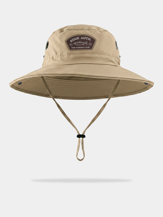 Bucket Pescador Redondo - Bege Logo Escuro