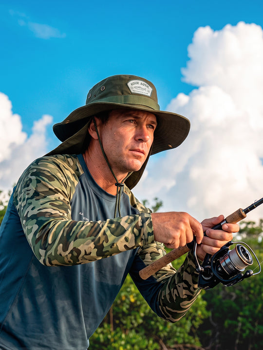 Bucket Pescador com Proteção de Nuca - Verde Musgo