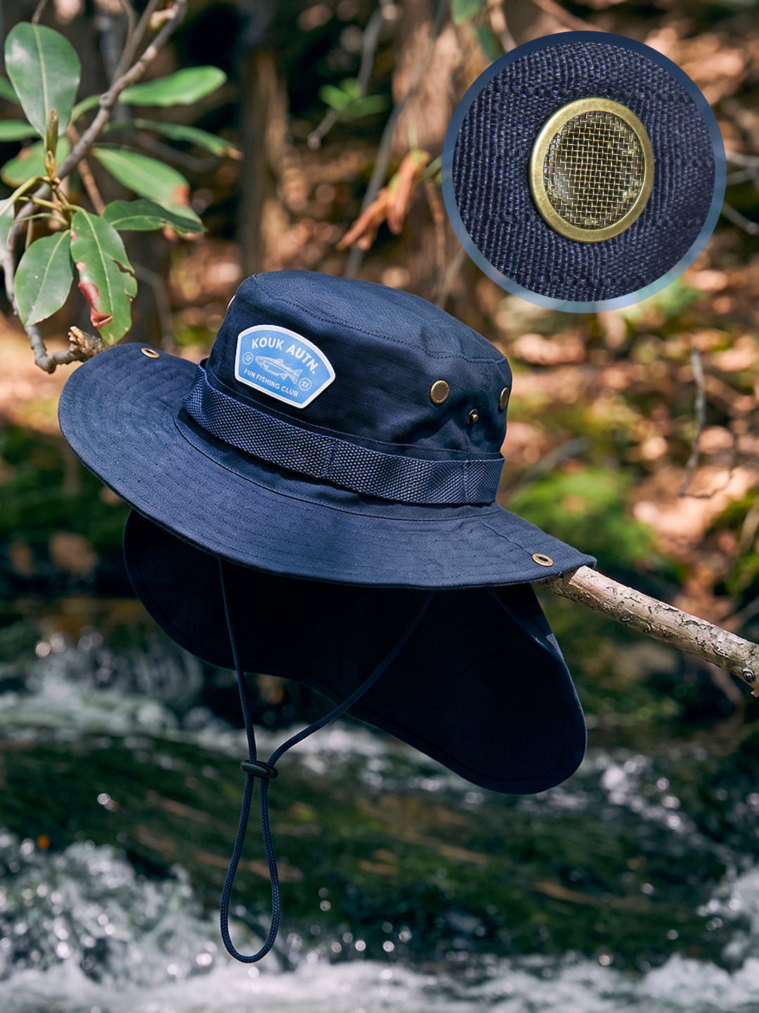 Bucket Pescador com Proteção de Nuca - Azul Marinho