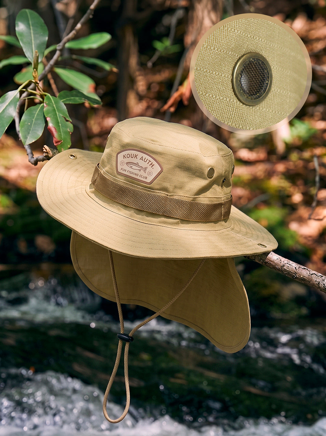 Bucket Pescador com Proteção de Nuca - Cáqui