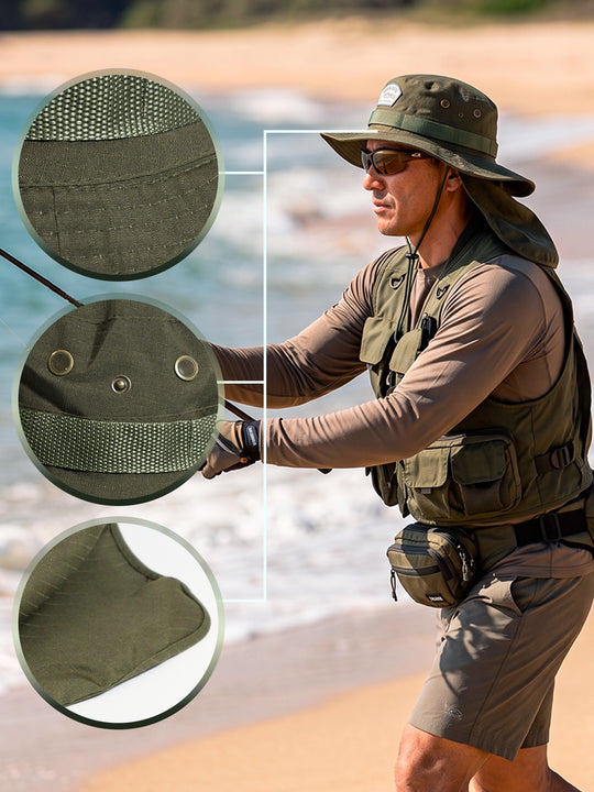 Bucket Pescador com Proteção de Nuca - Verde Musgo