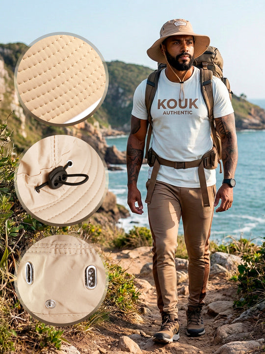 Bucket Pescador Redondo - Bege Logo Claro