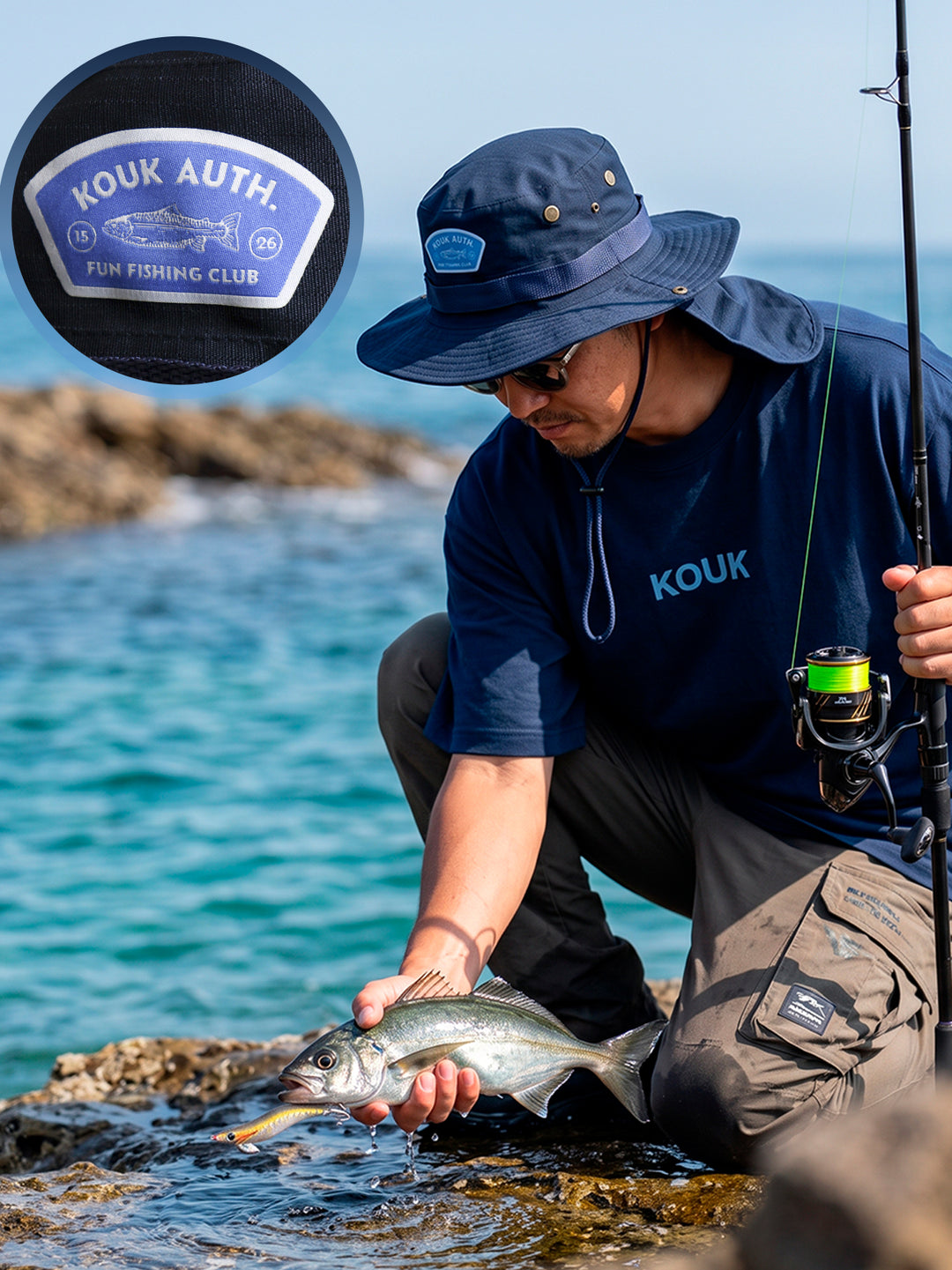 Bucket Pescador com Proteção de Nuca - Azul Marinho