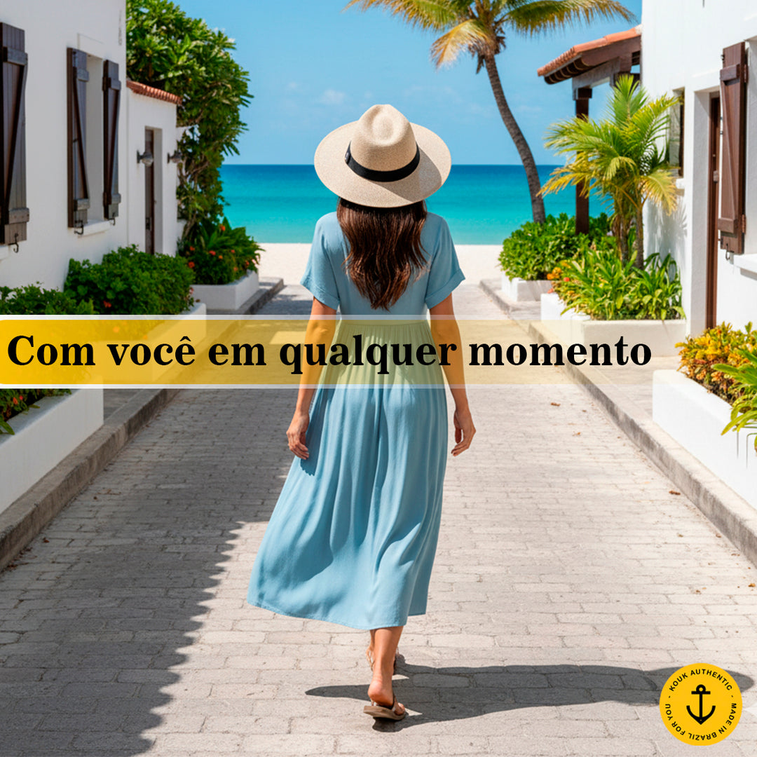 Chapéu de Juta Natural com Faixa Preto
