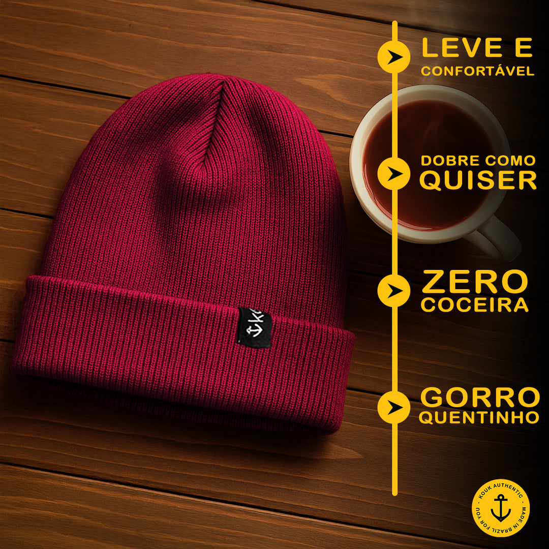 Gorro Lenhador Canelado Vinho