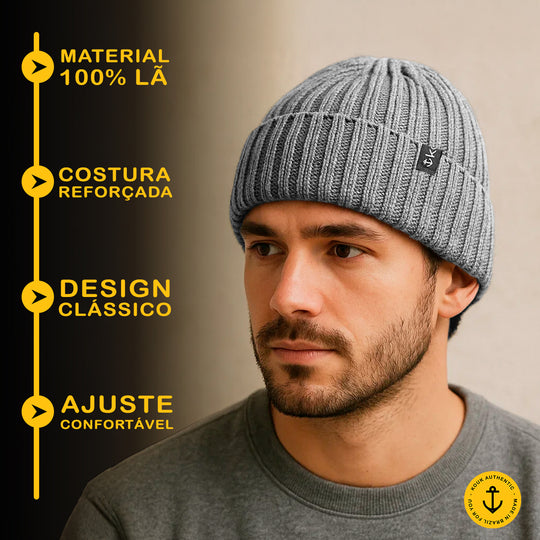 Gorro Americano Lã Cinza