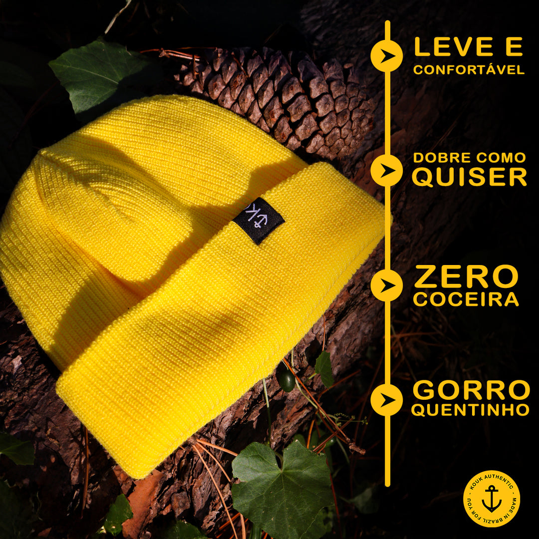 Gorro Lenhador Canelado Amarelo