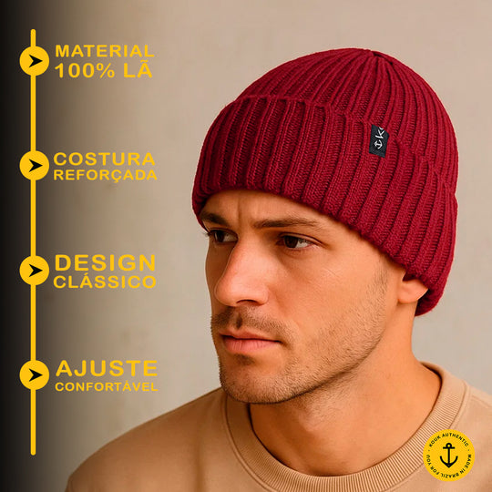 Gorro Americano Lã Vinho