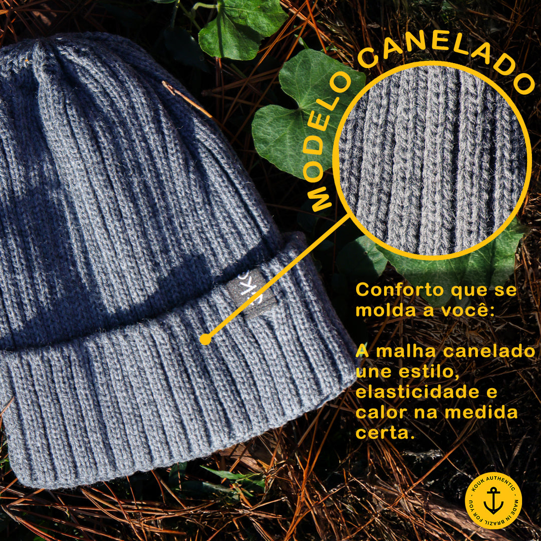 Gorro Americano Lã Cinza