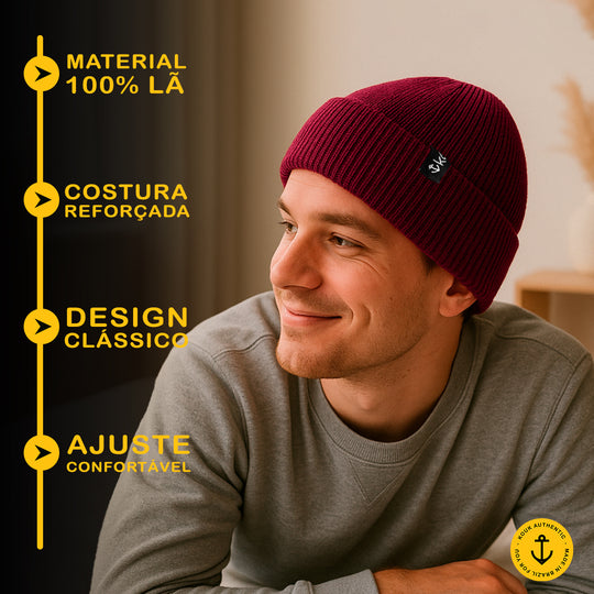 Gorro Lenhador Canelado Vinho