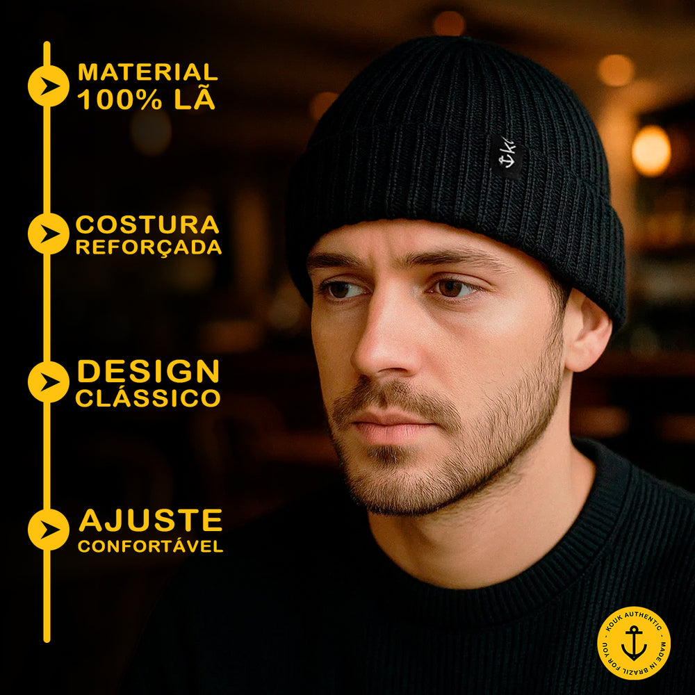 Gorro Lenhador Canelado Preto