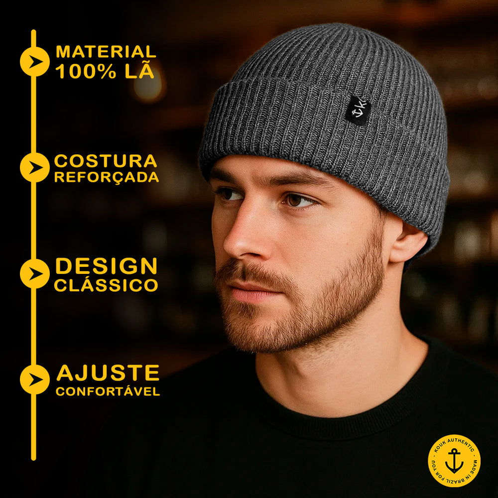 Gorro Lenhador Canelado Cinza