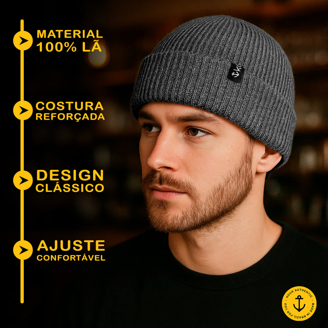 Gorro Lenhador Canelado Cinza