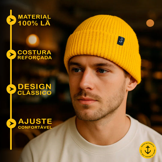 Gorro Lenhador Canelado Amarelo