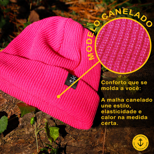 Gorro Lenhador Canelado Rosa Pink