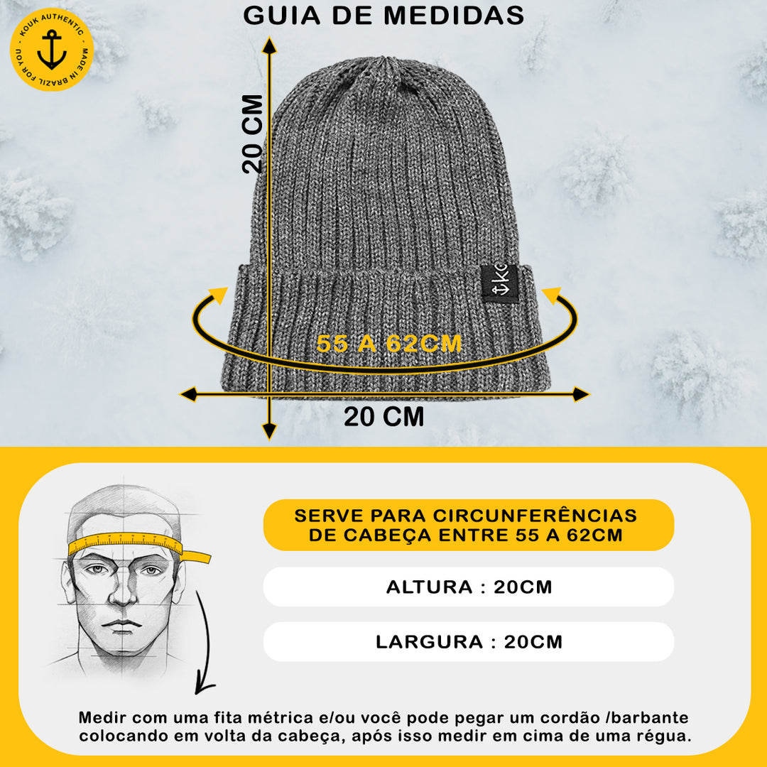 Gorro Americano Lã Cinza