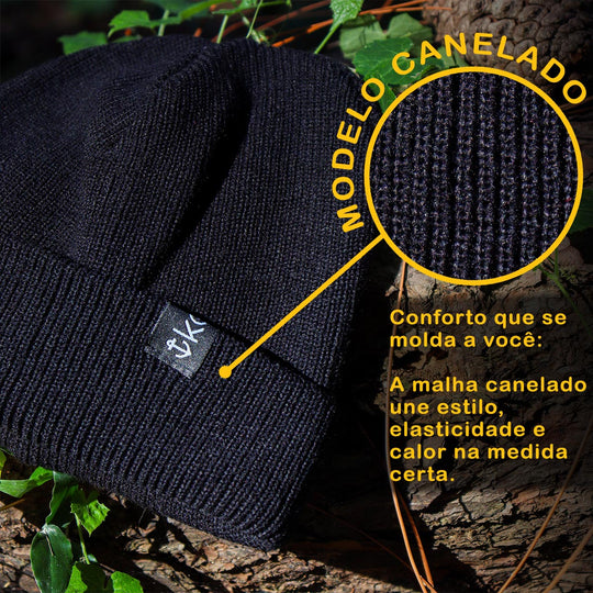 Gorro Lenhador Canelado Preto