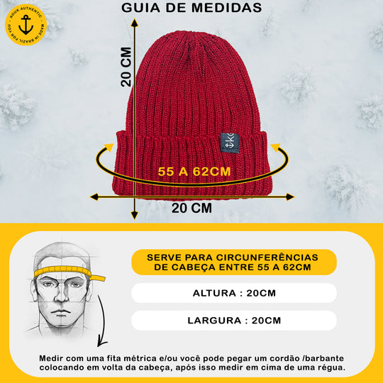 Gorro Americano Lã Vinho