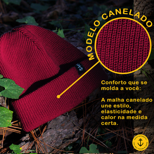 Gorro Lenhador Canelado Vinho