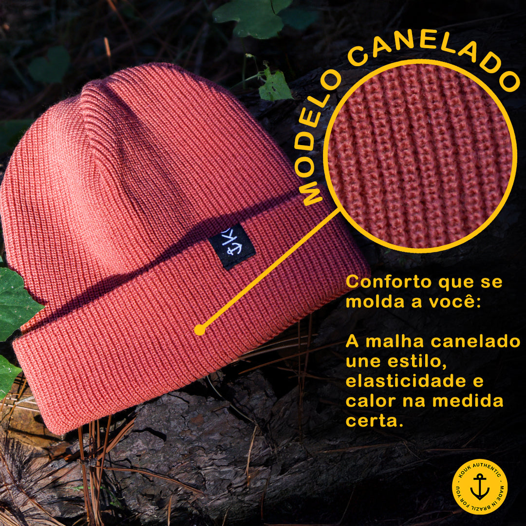 Gorro Lenhador Canelado Terra Cota