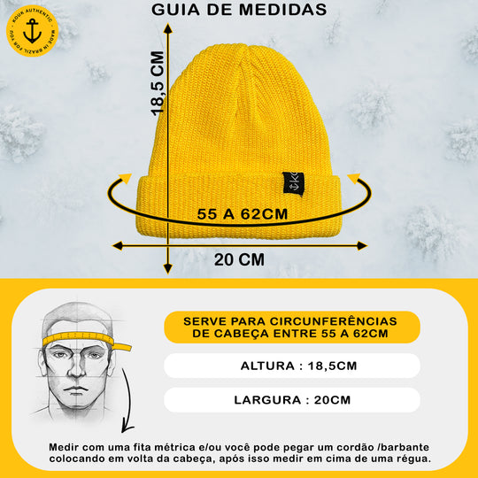 Gorro Lenhador Canelado Amarelo