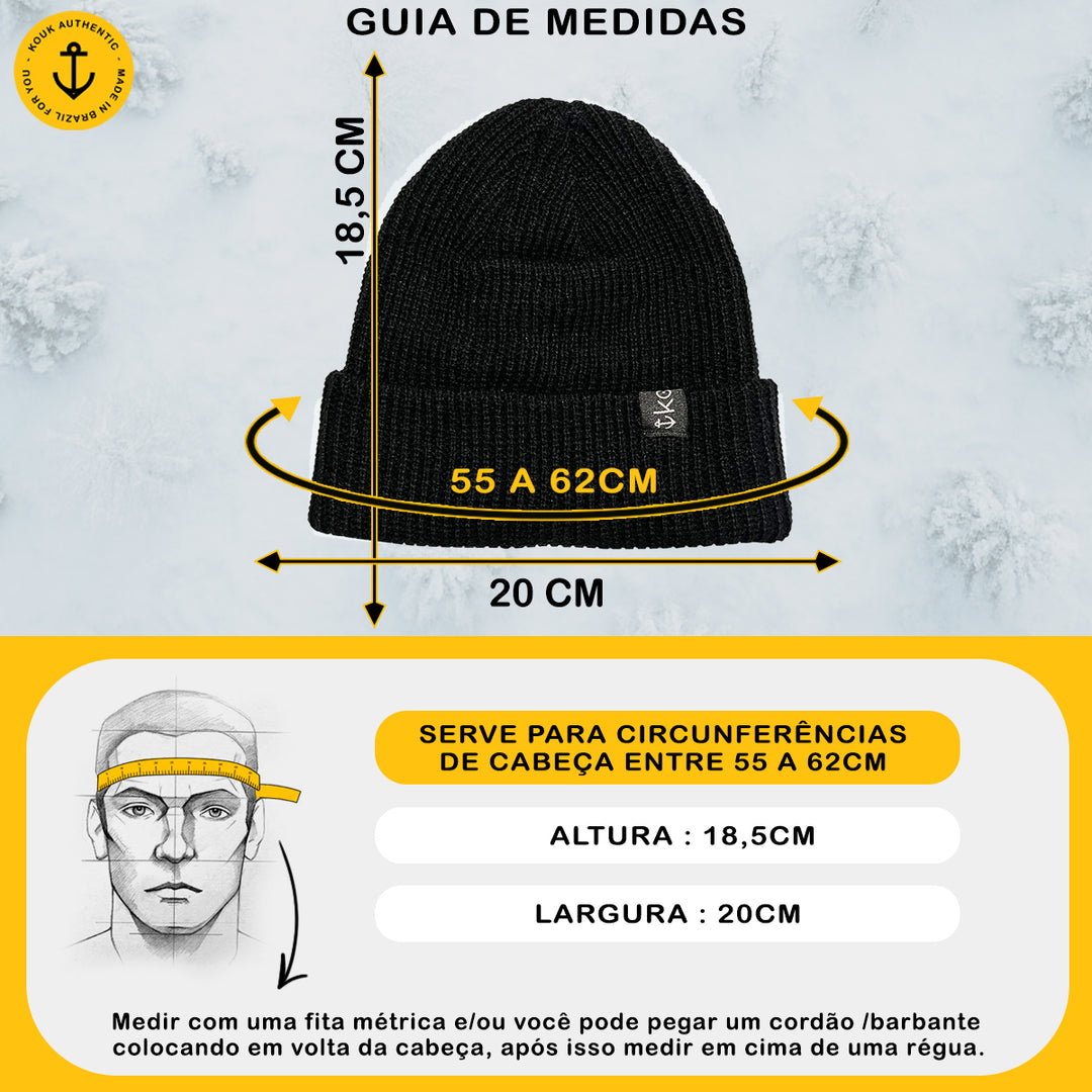 Gorro Lenhador Canelado Preto