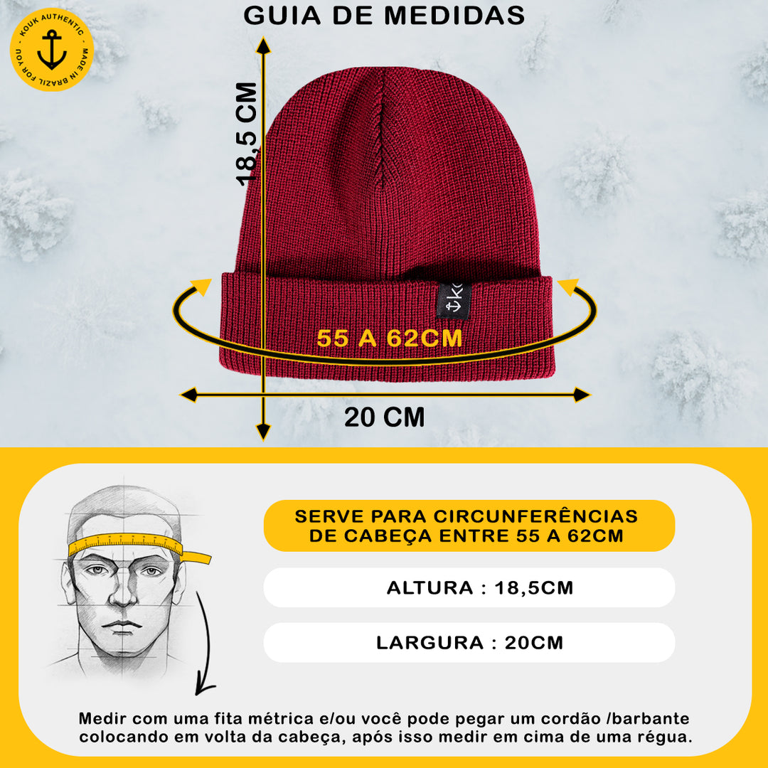Gorro Lenhador Canelado Vinho