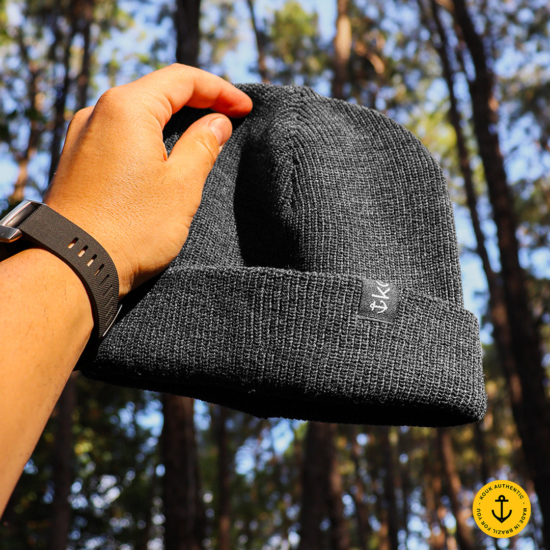 Gorro Lenhador Canelado Cinza