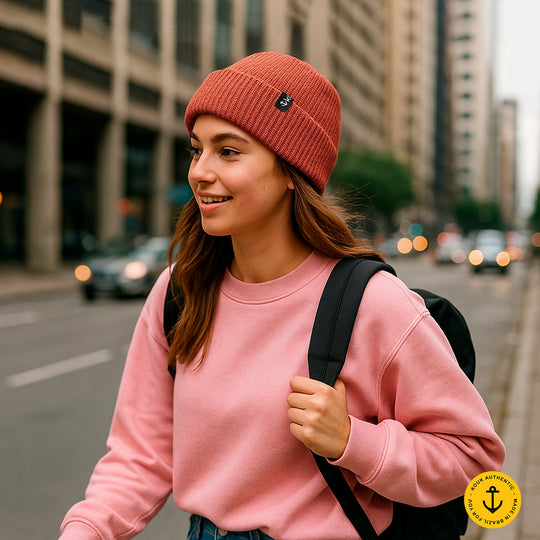 Gorro Lenhador Canelado Terra Cota