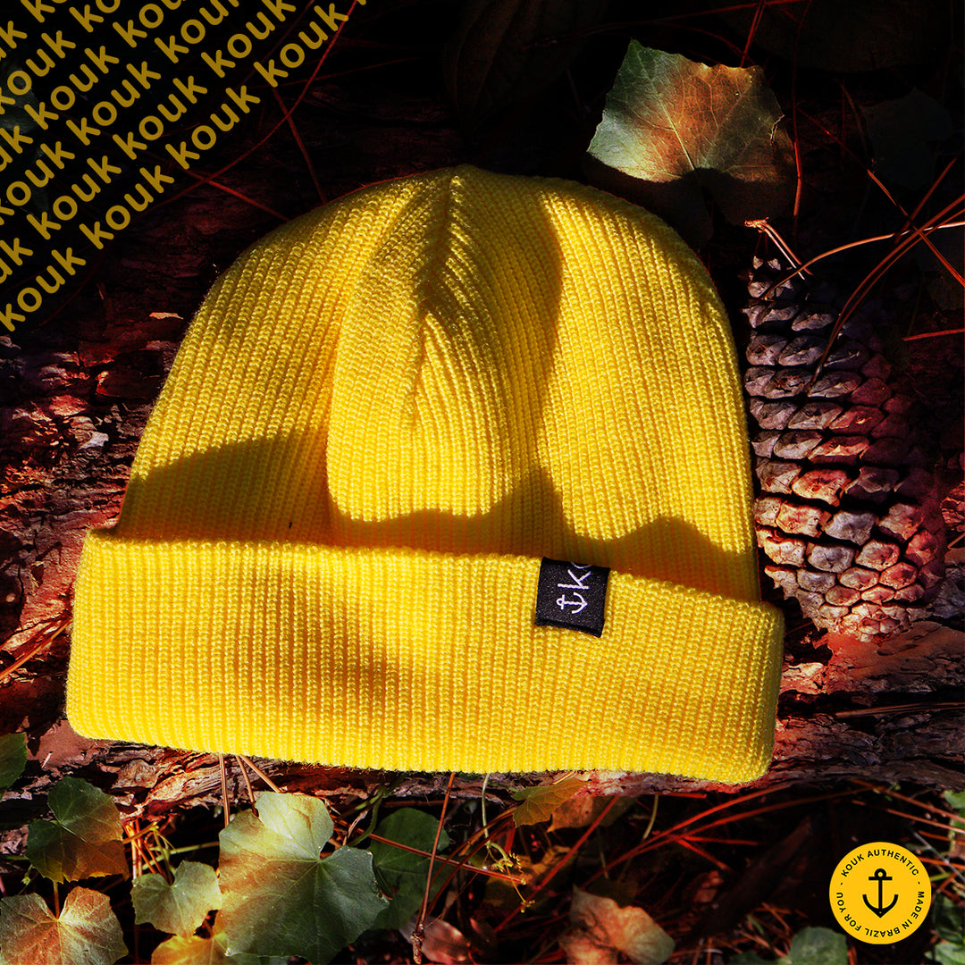 Gorro Lenhador Canelado Amarelo
