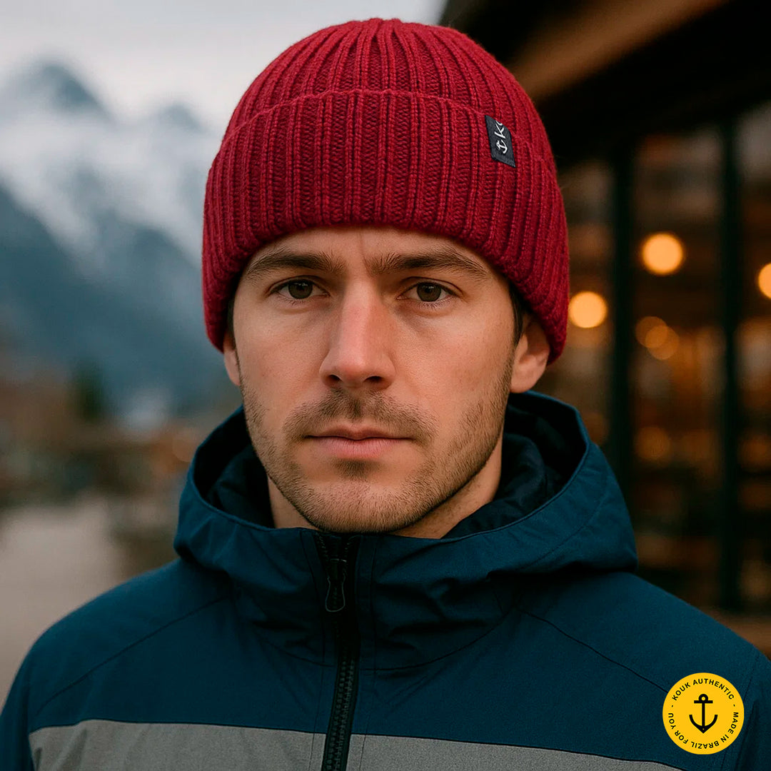 Gorro Americano Lã Vinho