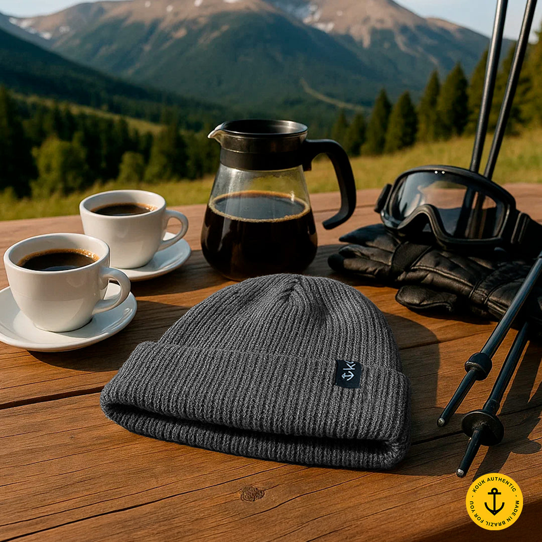 Gorro Lenhador Canelado Cinza