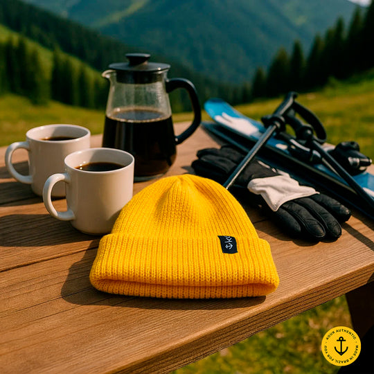 Gorro Lenhador Canelado Amarelo