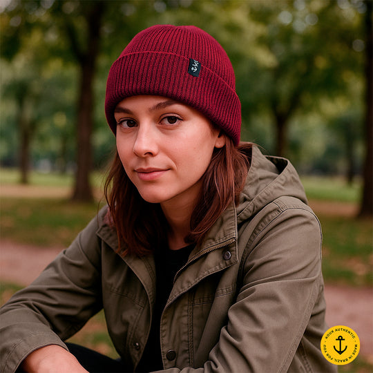 Gorro Lenhador Canelado Vinho