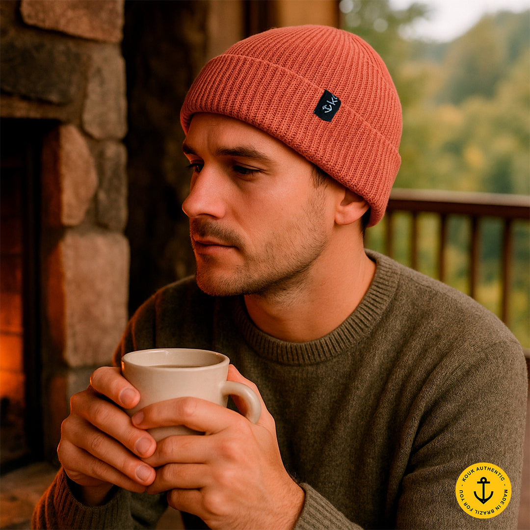 Gorro Lenhador Canelado Terra Cota
