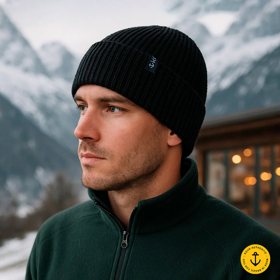 Gorro Lenhador Canelado Preto