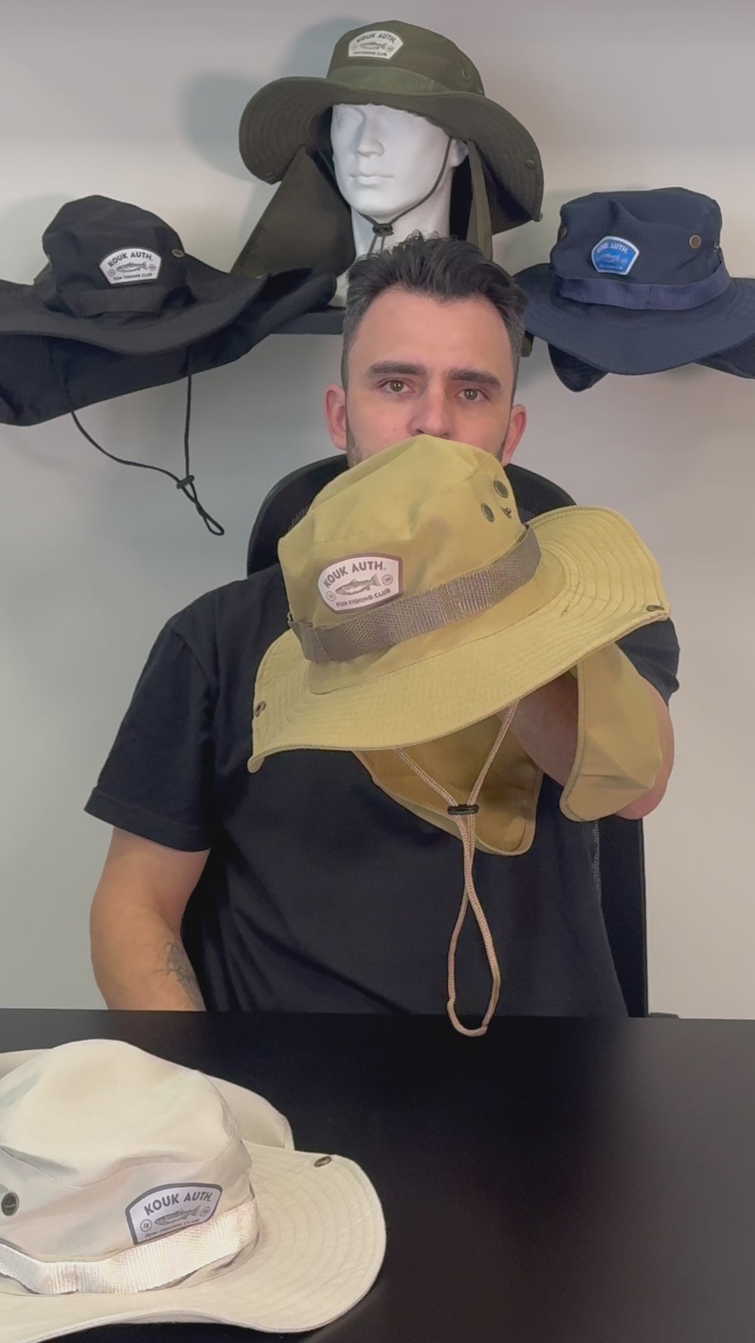 Bucket Pescador com Proteção de Nuca - Cáqui